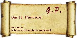 Gertl Pentele névjegykártya